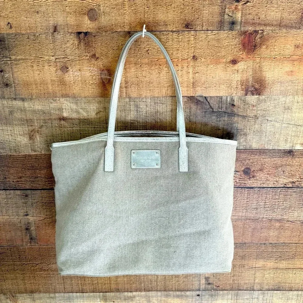 Micheal Kors Metallic Tweed Tote Bag